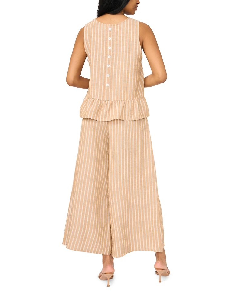 Vince Camuto Women's Solid Ruffle Crewneck Peplum Top