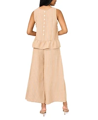 Vince Camuto Women's Solid Ruffle Crewneck Peplum Top