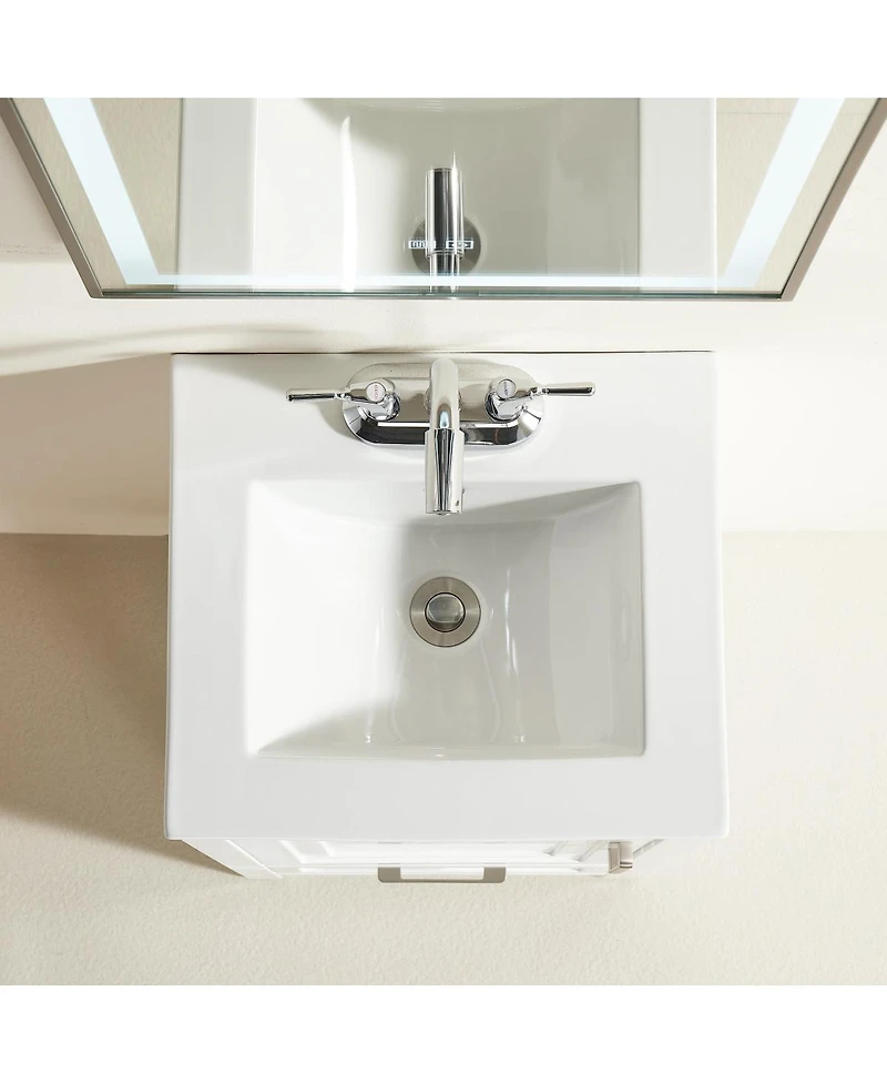 Sillysis Modern Bathroom Vanity with Ceramic Sink, Fully Assembled Cabinet, Soft Close Doors, Two Handle Options