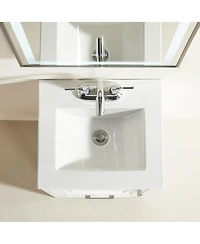 Sillysis Modern Bathroom Vanity with Ceramic Sink, Fully Assembled Cabinet, Soft Close Doors, Two Handle Options