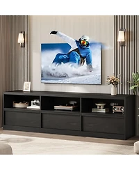 homfan 70in Tv Stand for TVs up to 85", Mid Century Modern Media Console with Storage Drawer and Open Shelves Living Room