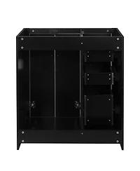 Sillysis Modern Freestanding Bathroom Vanity without Top, Solid Wood Frame, 3 Drawers Storage, Soft Close Doors