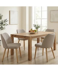 homfan Set of 2 Wooden Dining Chairs - Upholstered Modern Fabric Kitchen with Back for Kitchen, Living Room, or Restaurant