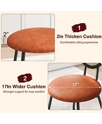 homfan 2-Pack Modern Upholstered Rattan Dining Chairs Set, Sturdy Metal Legs, Thick Cushions, Space-Saving Design for Dining or Living Room