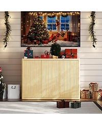homfan 46.7 Inch Buffet Cabinet with 3 Fluted Doors, Adjustable Shelf, Media Console Table Credenza Sideboard and Coffee Bar Cabinet