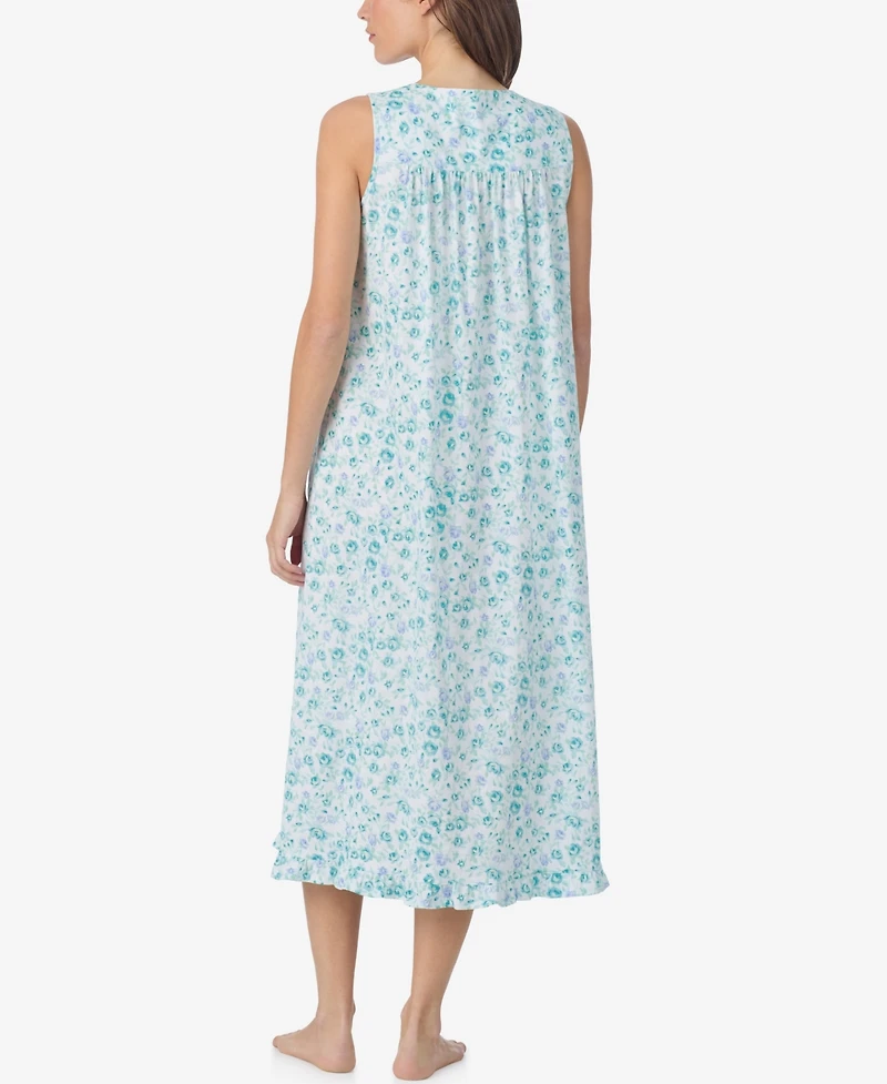 Eileen West Women's Sleeveless Cotton Jersey Knit Long Nightgown