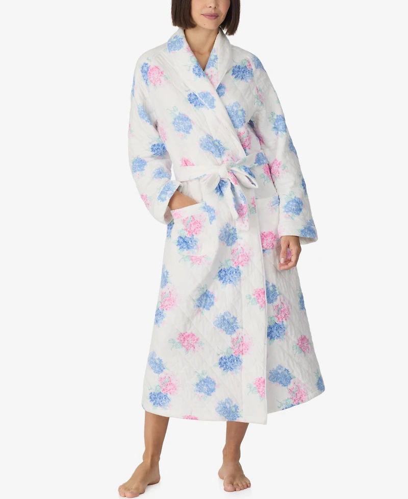 Eileen West Women's Dream Diamond Cotton Quilt Ballet Long Wrap Robe