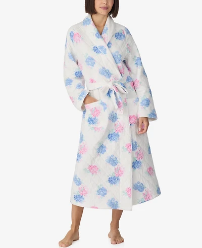 Eileen West Women's Dream Diamond Cotton Quilt Ballet Long Wrap Robe