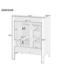 Sillysis 24 Inch Modern Bathroom Vanity with Ceramic Sink, Solid Wood Frame, Flip Drawer and Ample Storage Cabinet