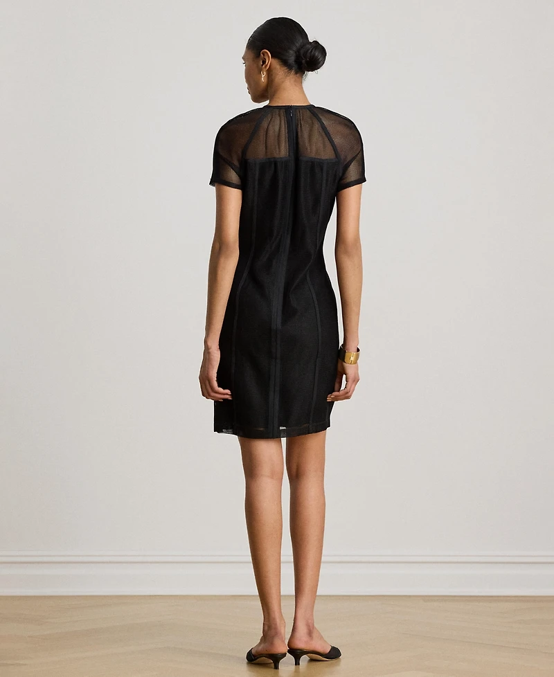 Lauren Ralph Women's Mesh Short-Sleeve Shift Dress