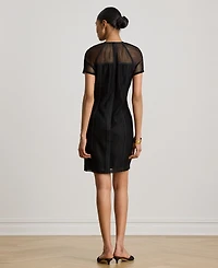 Lauren Ralph Women's Mesh Short-Sleeve Shift Dress