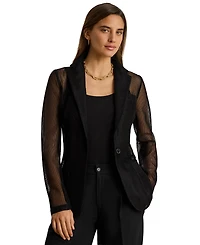 Lauren Ralph Women's Mesh Single-Button Blazer