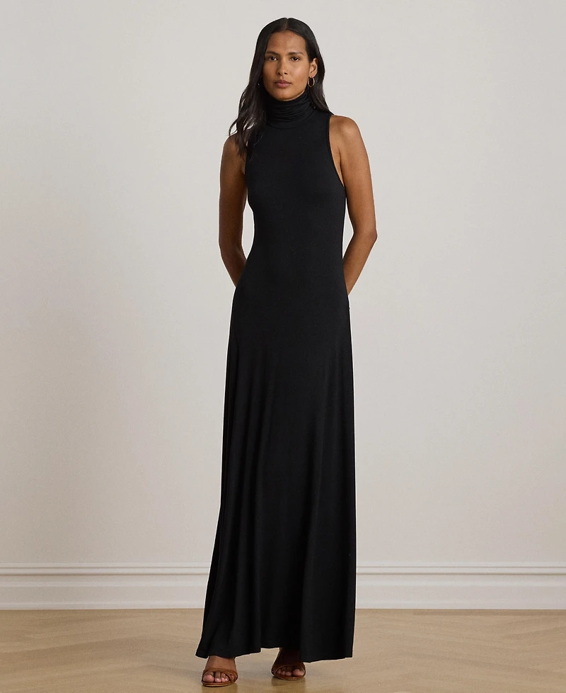 Lauren Ralph Women's Sleeveless Turtleneck Maxi Dress