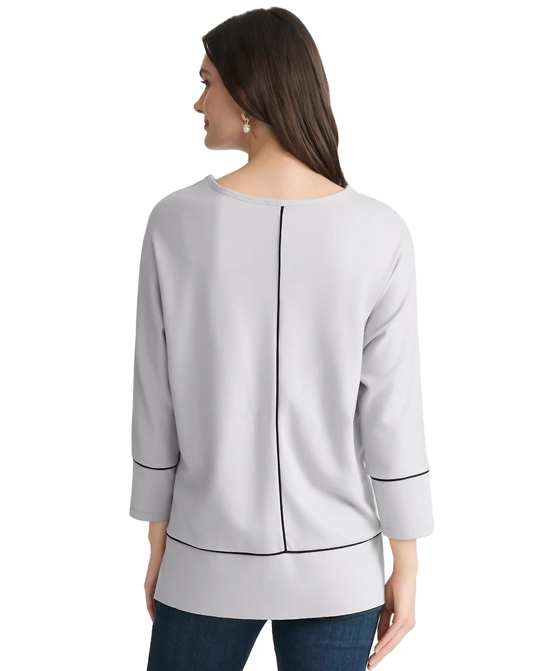 Jones New York Petite Dolman-Sleeve Tunic Top