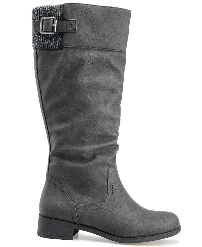 Kensie Women's Monica Wide Calf Riding Boot