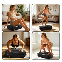 Zeny Vibration Plate Exercise Machine, Whole Body Workout Platform with Remote Control, Resistance Bands, for Home Gym