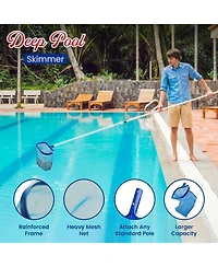Xdovet Pool Skimmer Net Leaf Rake Set Heavy Duty Fine Mesh Deep Bag