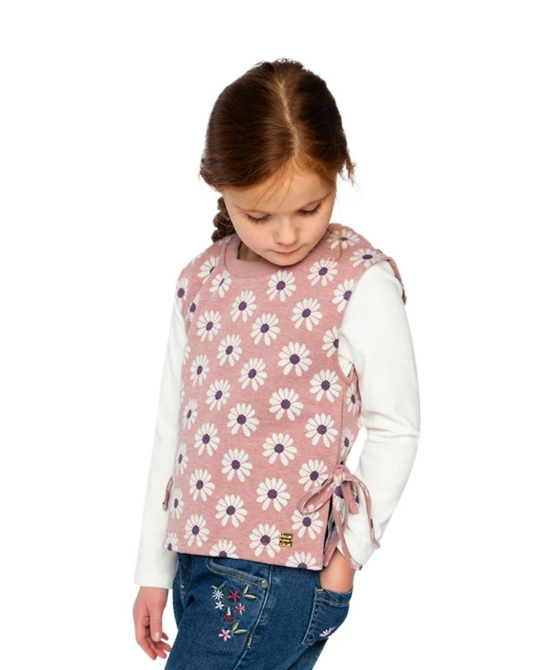 Deux par Toddler Girl 2T - 5T Jacquard Vest Printed Flowers