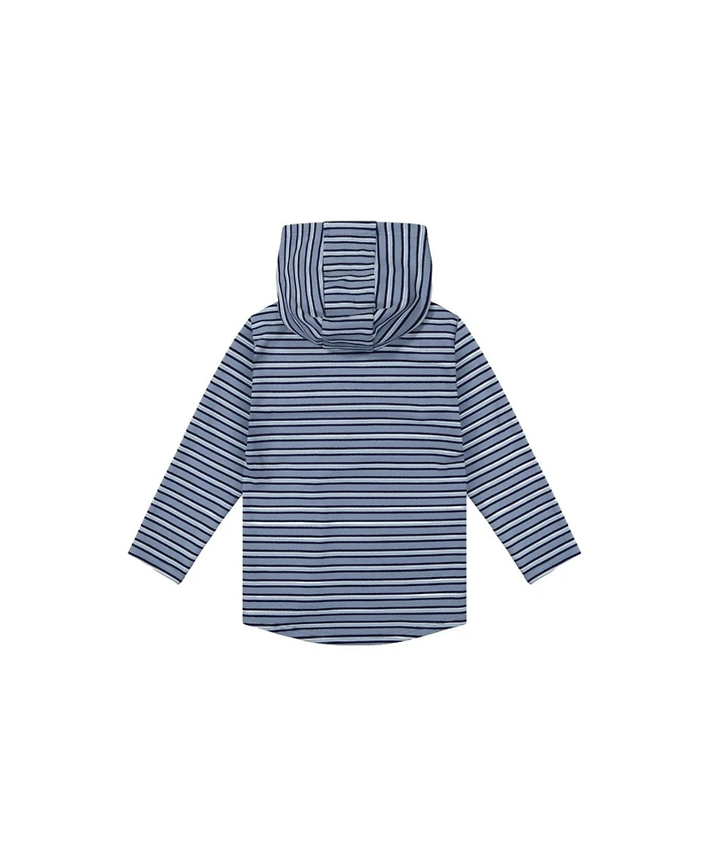Deux par Little and Big Boy 6-12 Striped Brushed Jersey Hooded T-Shirt