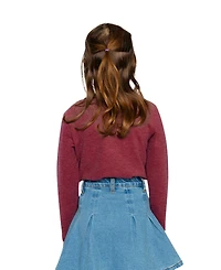 Deux par Big Girls 6-14 Brushed Rib Crew Neck Top