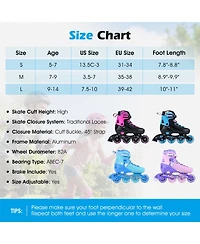 Costway Kids Inline Skates, Adjustable Light-Up Roller Skates with Illuminating Wheels