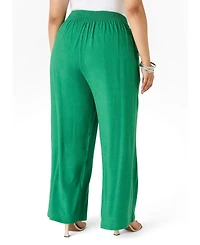 Ashley Stewart Plus Sizes Linen Blend Pull On Pants