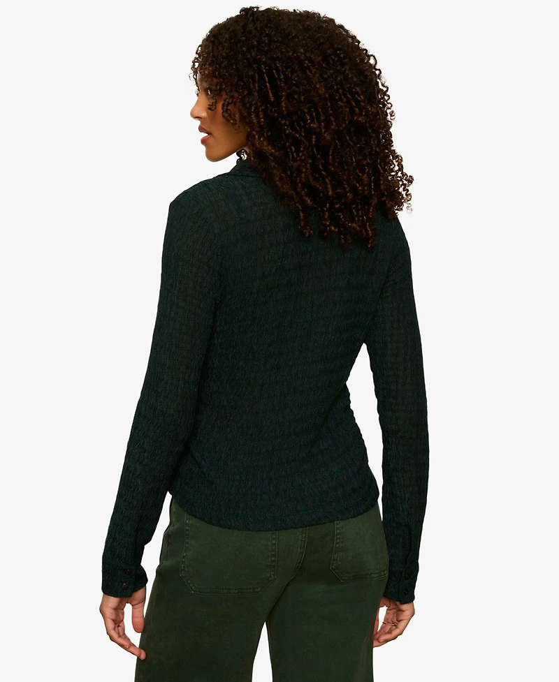 Sanctuary Petite Juno Textured Button-Front Shirt