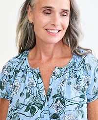 Style & Co Women's Seersucker Flutter Sleeve Top, Macy's Exclusive