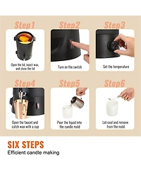 Yobtop Wax Melter - 6.5L Electric Wax Melting Pot, Easy Pour Spout, 9-Level Temp Control, for Candle Soap Cream Making, Home or Business