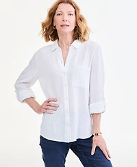 Style & Co Women's Cotton Gauze Roll-Tab Shirt, Macy's Exclusive
