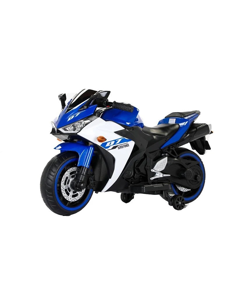 Yobtop Kids Electric Motorcycle 12V - Training Wheels Ride On Toy, Manual Throttle, Drive By Hand, Car for Boys Girls 3-6 Years Old