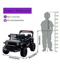 Yobtop Kids Ride On Car - Remote Control Electric with Swing Function, Riding Toy, Amazing Gift for Boys Girls 3-6 Years Old