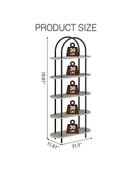 homfan Arched Bookshelf with 5-Tier Shelves, Industrial Open Bookcase for Living Room Home Office
