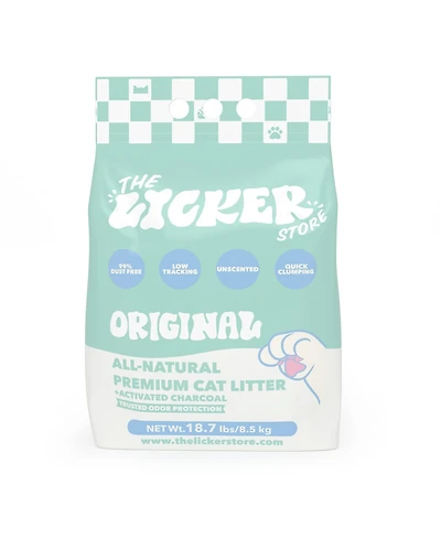 The Licker Store Unscented Premium Clumping Bentonite Clay Cat Litter Activated Charcoal