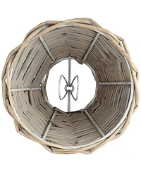 Springcrest Collection Set of 4 Lamp Shades Natural Wicker Weave Small High Candelabra Clip-On Fitting