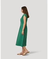 Cable & Gauge Women's Pleat Detail Maxi Dress