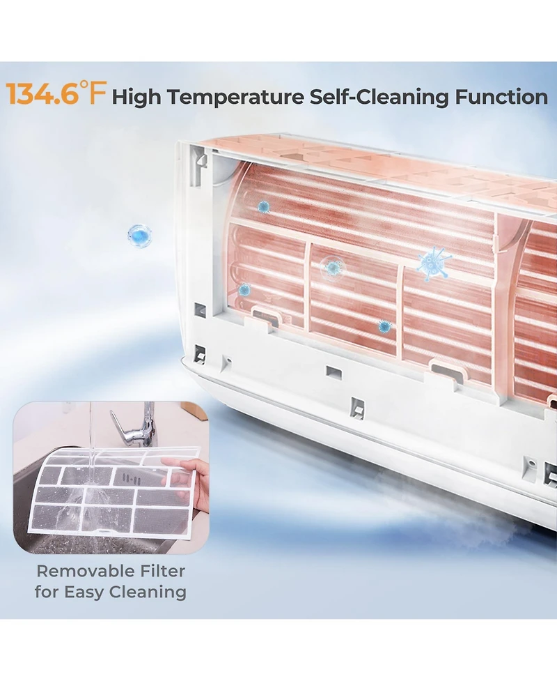 Sugift 12000 Btu 22 SEER2 Wi-Fi Enabled Mini Split Air Conditioner and Heat Pump