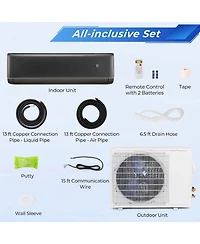 Sugift 17000 Btu 21 SEER2 208-230V Energy Star Mini Split Air Conditioner Bedroom System