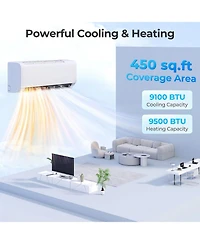 Sugift 9100 Btu 20.5 SEER2 115V Wifi Mini Split Air Conditioner Heater Pump System