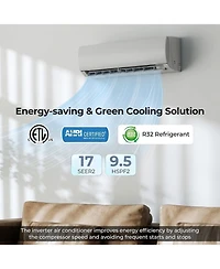 Sugift 11500 Btu 17 SEER2 115V Wifi Mini Split Air Conditioner and Heater Pump System, White