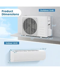 Sugift 11500 Btu 17 SEER2 115V Wifi Mini Split Air Conditioner and Heater Pump System, White