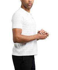 Xray Men's Quarter Zip Allover Argyle Knit Sweater Polo