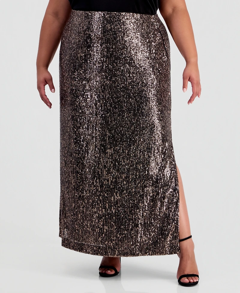 Muse Plus Sequinned Maxi Skirt