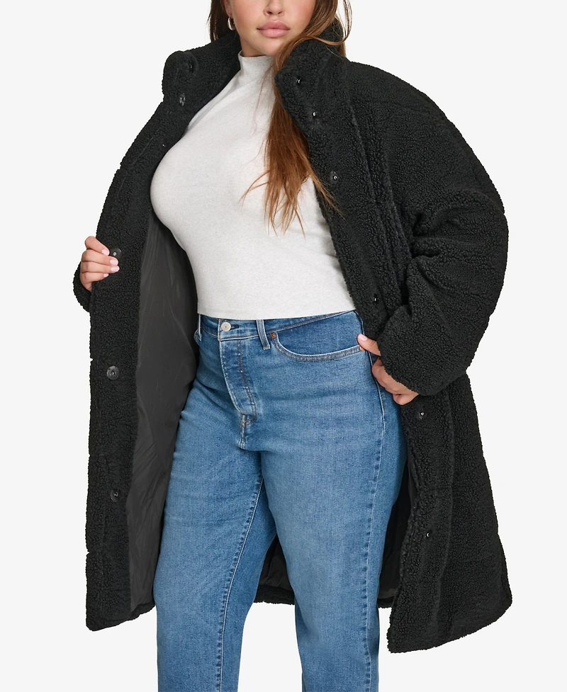 Levi's Plus Snap Closure Teddy Coat