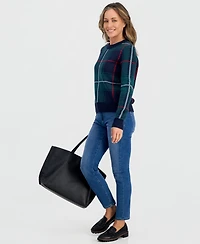Style & Co Petite Whimsy Checkered Pull-On Sweater, Macy's Exclusive