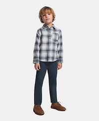 Calvin Klein Boys' 2T-7 Long-Sleeve Shirt and Pants, 2-Piece Set
