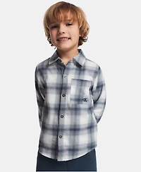 Calvin Klein Boys' 2T-7 Long-Sleeve Shirt and Pants, 2-Piece Set