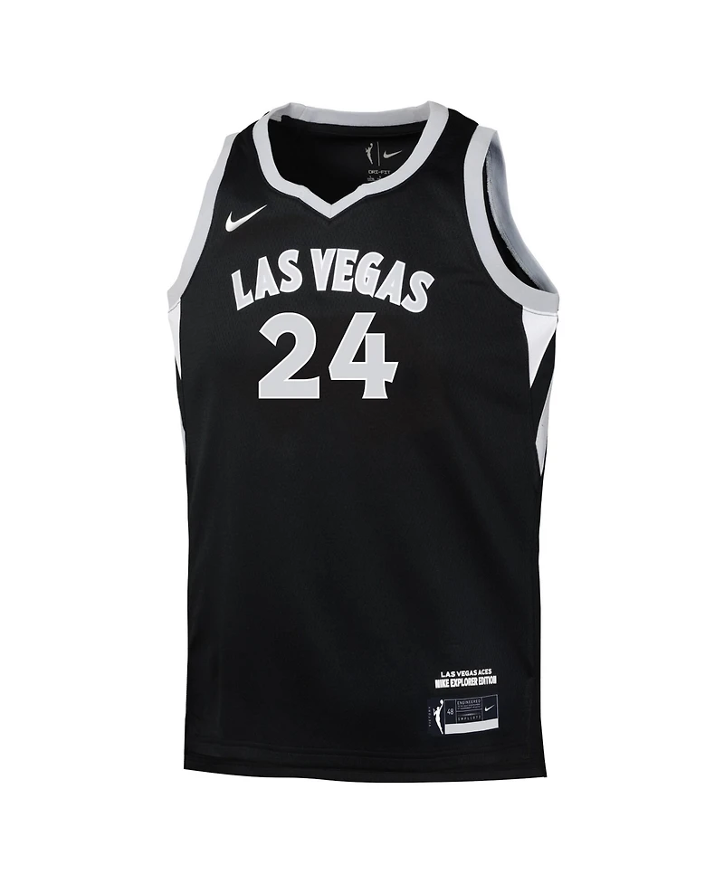 Nike Big Boys and Girls Jewell Loyd Black Las Vegas Aces Explorer Edition Jersey
