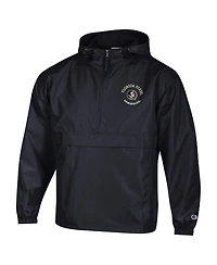 Champion Men's Black Florida State Seminoles Packable Hooded Windbreaker Half-Zip Jacket