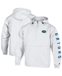 Champion Men's White Florida Gators Cloud Packable Half-Zip Hooded Jacket